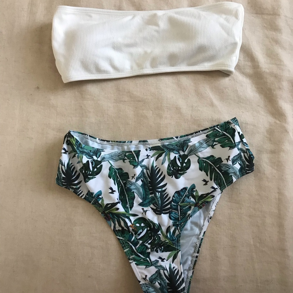 High waisted Tropical Bikini